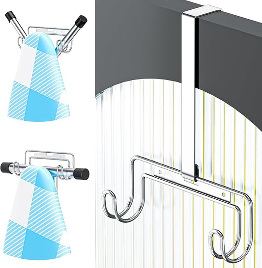 Ironing Board Holder Wall Mount, Over The Door Ironing Board Holder, Over The Door Or Wall Mount Ironing Board Hanger for Y & T Leg Iron Boards (Silver)