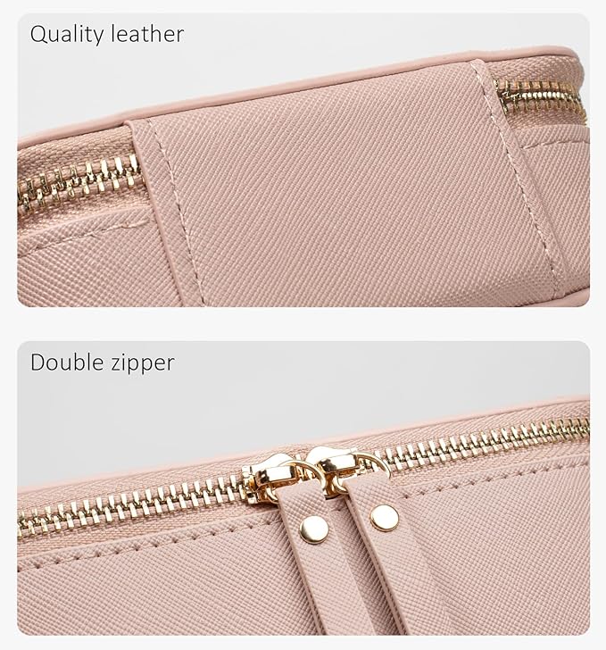 LETGO Clear Makeup Bags Set - TSA Approved Toiletry Bag with Handle Large Opening, Clear Toiletry Bags Case Pouch for Traveling Travel Car Orangizer Storage Essentials (Mini+Large Nude)