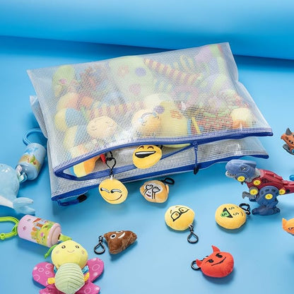 AUSTARK 20 Pcs Zipper File Bags, Plastic Mesh Pouch, Board Game Storage, Waterproof for Office School (A3 Size 16.9''x12'', Multicolored)