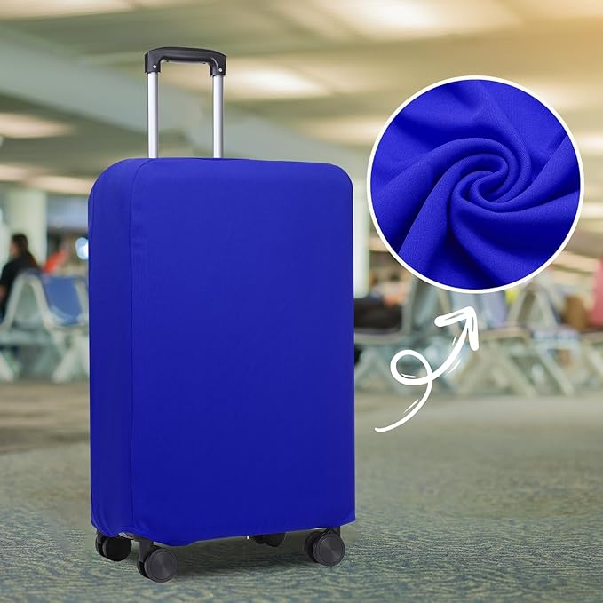 PATIKIL Luggage Cover, Suitcases Covers Elastic Carry on Cover Protector Washable Scratch-Resistant Fits 24-25 Inch Luggage for Travel Business Trips, Blue