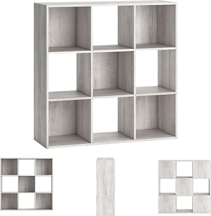 Signature Design by Ashley Paxberry Coastal 9 Cube Storage Organizer or Bookcase, Whitewash