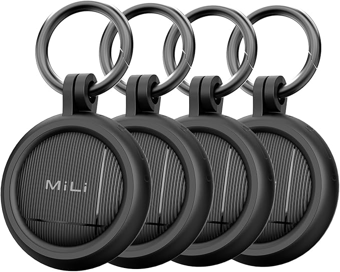 LiTag Duo - Dual System Tracker for iOS or Android, Bluetooth Tracking Tag/Key Finder/Luggage Tracker/Item Locator, Compatible with iOS Find My or Google Find Hub App (4 Packs)