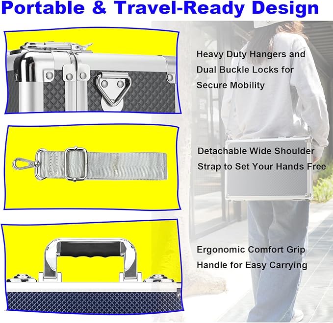 Multi color Card Storage Hard Case, Sports Card Collection Boxes,Trading Cards Cabinet, Card Holder, Toploader Box (Gray, Large)