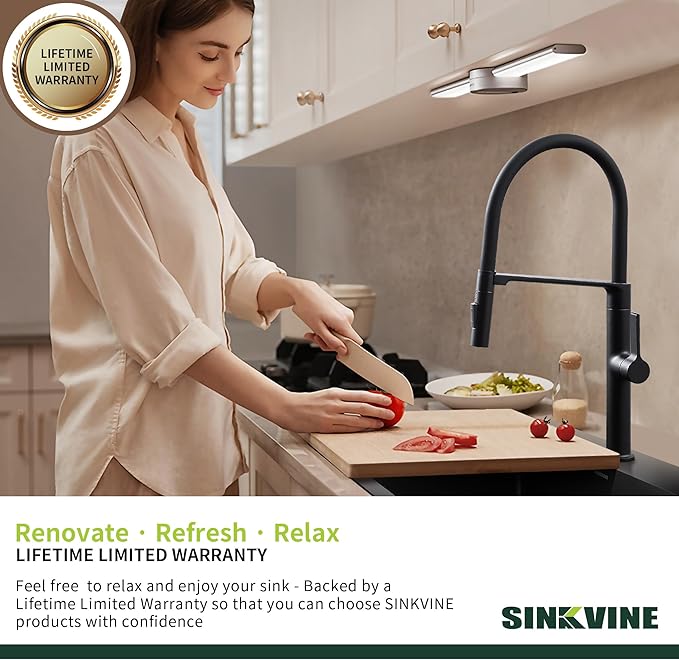22 Inch Drop-In Kitchen Sink, SINKVINE 22" x 18" Stainless Steel Indoor and Outdoor Sink, Top Mount Deep Single Bowl Sink for Laundry, Wet Bar, RV, w/Drain Strainer, Bottom Grid, Roll-up Drying Unit