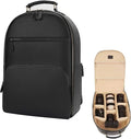 Camera Backpack Classic PU Leather for DSLR, Professional Camera Bag for Photographers with 15 Inch Laptop Compartment Large 20L