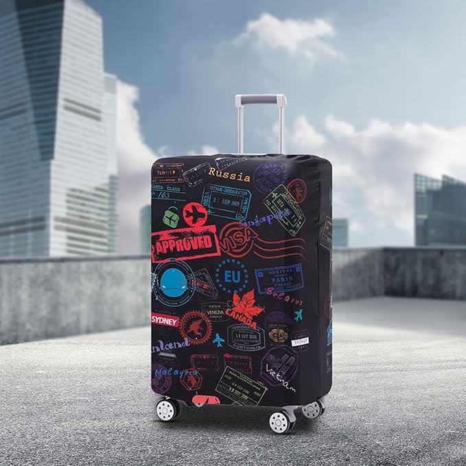 Travelkin Luggage Covers With Tag For Suitcases Tsa Approved,Suitcase Covers Protector Fit 18-32 Inch Luggage L(26-28inch suitcase)