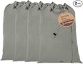 LFH Home Cotton Canvas Large Laundry Bag with Handle, Heavy Duty Drawstring Closure Washable Laundry Bags, School Travel, Home, Hotel, College Dorm, Organizer Sack, Toys Clothes 28x36 (Pack of 4)-Grey