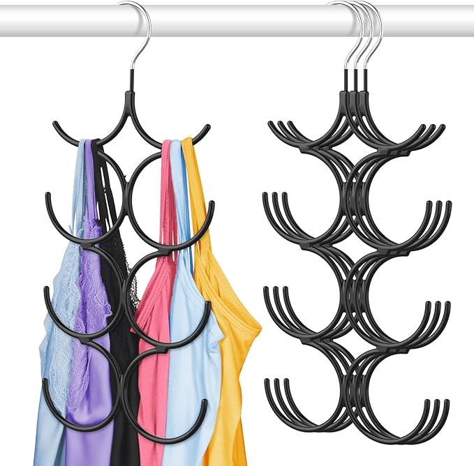 DOIOWN Tank Top Hanger,4 Pack Space Saving Hangers Bra Camisole Hanger,Small Closet Organizers and Storage for Dorm & Apartment Holds Camisoles,Bras,Scarfs,Ties,Belts