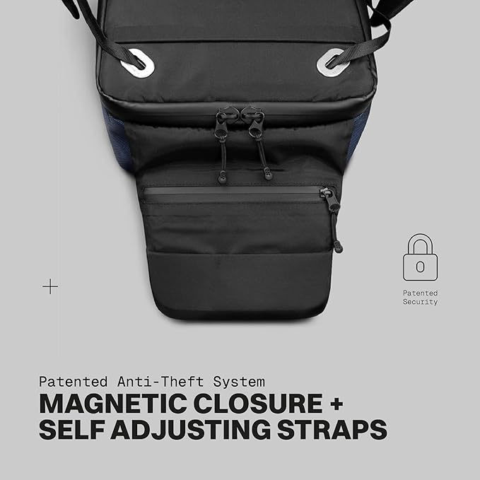 The Frenchie Co. - Super Light Speed Backpack - Expandable lightweight travel pack - Anti-theft magnetic closure for rapid access - Self-adjusting ergonomic straps for comfort