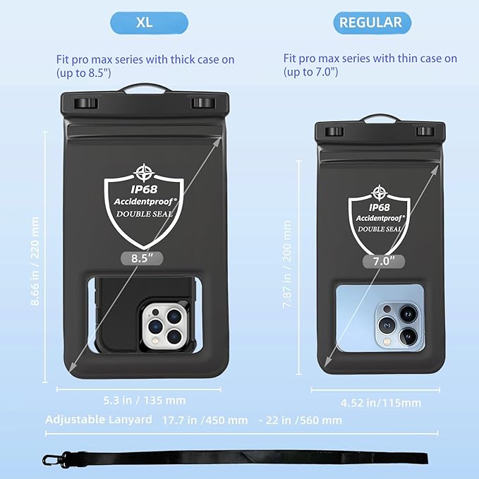 AiRunTech Waterproof Phone Pouch,Floating Waterproof Phone Case with Adjustable Lanyard,Beach,Cruise,Vacation Essentials,Summer Travel Phone Protector-2 Pack(Green + Pink)