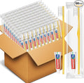 HOFASON Disposable Toothbrushes with Toothpaste Pack of 100, Yellow Hollow Travel Toothbrush Set with 5g Toothpaste Individually Wrapped Toothpaste Bulk for Homeless, Nursing Home, Shelter, Hotel