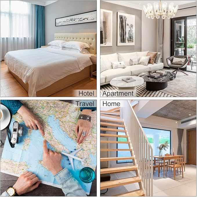 3 Pack Door Stop Alarm, Door Stopper with 120DB Security Alarm, Floor Wedge Door Stop Siren, Door Security Devices for Traveling, Apartment, Hotel and Home, Black