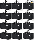 Heavy Duty Moving Bags - Extra Large Packing Bags and Storage Totes, Collapsible and Foldable Option for Moving and Storage, Black, 93 L - 12 Pack