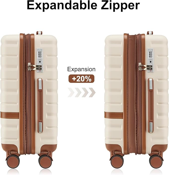 Luggage Sets 4 Piece with TSA Lock Hardside PC+ABS Carry On expandable Suitcase with Spinner Wheels Lightweight Rolling Travel Luggage Sets with YKK Zippers (Pink, 4 Piece Sets(14/20/DB/TB))