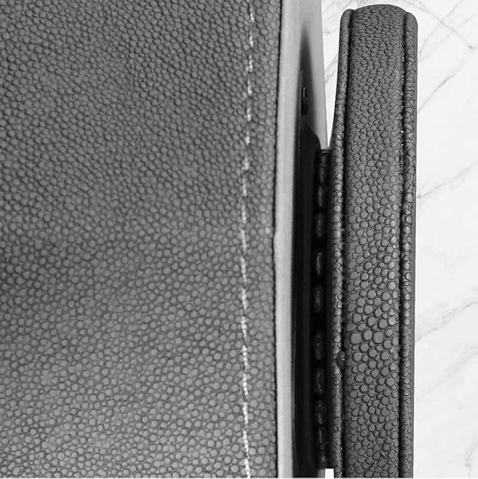 Leather Remote Control Holder,360 Degree Spinning TV Remote Caddy,9 Grids Desk Organizers and Accessories for Storage Controller,Calculator,Mail,Media,Pen,Phone etc(Grey Fish pattern)