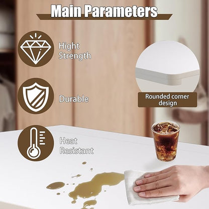 MM MELISEN Wall Mounted Folding Table, 80x60cm, White, Space-Saving Design