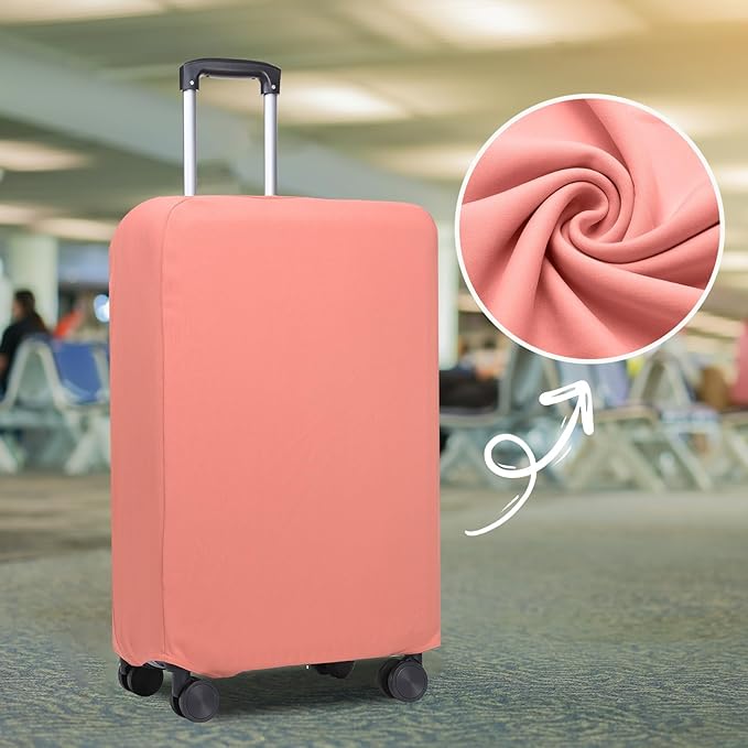 PATIKIL Luggage Cover, Suitcases Covers Elastic Carry on Cover Protector Washable Scratch-Resistant Fits 22-23 Inch Luggage for Travel Business Trips, Pink