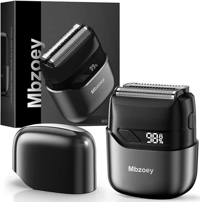 Electric Foil Shavers for Men: Mini Electric Razor for Face - IPX7 Waterproof Cordless Razor with LED Display & Fast Charge - Micro-Comb Technology & Precision Blades