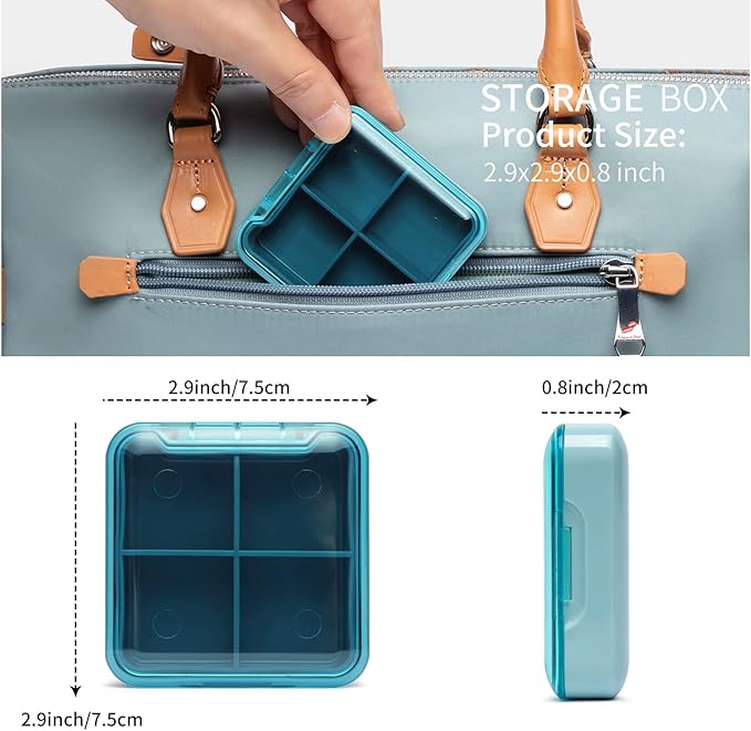 Storage Lock Box with Combination code, Lockable Medicine Storage Case, Empty First Aid Box, Security Lock Box, Multipurpose Lockbox for Home and Outdoor Use (Blue, Small)