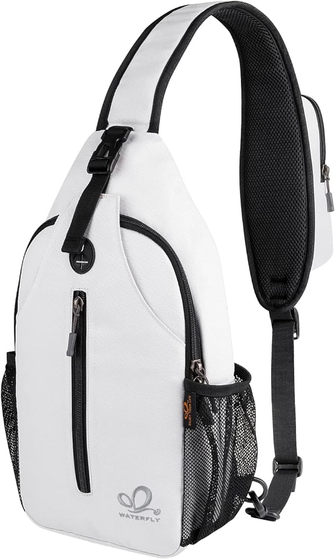 WATERFLY Crossbody Sling Backpack Sling Bag Travel Hiking Chest Bag Daypack
