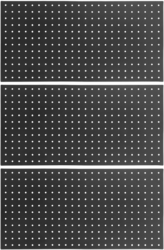 Keenso Metal Pegboard Wall Organizer, Heavy Duty Steel Pegboard, 4 Pack Panels for Garage Tool Storage, Home Office and Craft Room