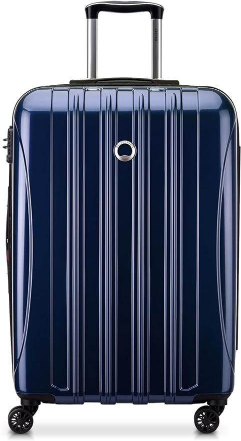DELSEY PARIS Helium Aero Hardside Expandable Luggage with Spinner Wheels, Blue Cobalt, Checked-Medium 24 Inch