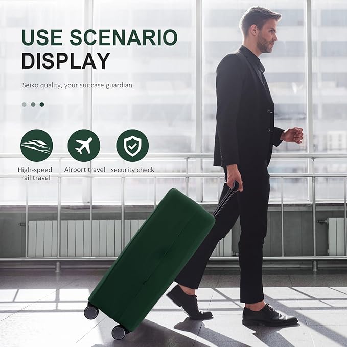 Travel Luggage Cover Suitcase Protector Scratch-Resistant Fit 19-31 Inch Suitcase, Not Included Suitcase (Avocado Green, 2XL(30-31 inch))