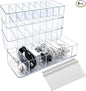 Cheardia 4 Pack Cable Storage Organizer, 10 In Plastic Cord Storage Box with 30 Wire Ties, Clear Charger Organizer with Lid for Office Home Desk Accessories