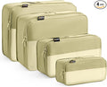 4 Set Compression Packing Cubes for Travel, Suitcases and Backpack Space Saving Organizers (Bright Yellow)