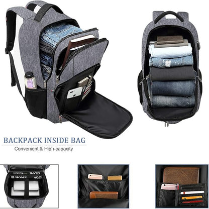 Della Gao Laptop Backpack for Men, Large Anti-Theft Business Travel Backpack with USB Charging Port, Water Resistant College School Computer Bag for Men/Women for 17 Inch Laptop and Notebook