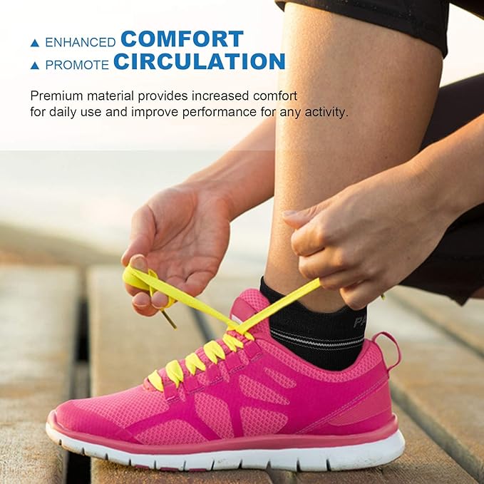 Plantar Fasciitis Sock (6 Pairs) for Men and Women, Compression Foot Sleeves with Arch and Ankle Support, Black, XX-Large