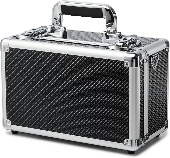 Multi color Card Storage Hard Case, Sports Card Collection Boxes,Trading Cards Cabinet, Card Holder, Toploader Box (Black, Small)