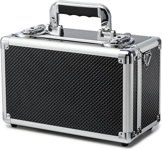 Multi color Card Storage Hard Case, Sports Card Collection Boxes,Trading Cards Cabinet, Card Holder, Toploader Box (Black, Small)