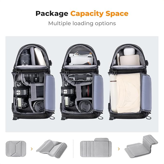 K&F CONCEPT Camera Sling Bag Crossbody Bag Camera Shoulder Backpack DSLR/SLR/Mirrorless Photography Bags Compatible with Canon/Nikon/Sony/Fuji/Gopro/DJI