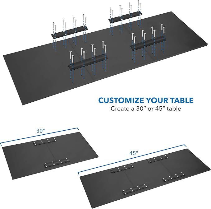 Mount-It! Heavy Duty Drop Down Table, Wall Mounted Drop Leaf Tables 45x15x7 Inches, Collapsible, Folding Workbench for Home Office, Laundry Room, Garage, Basement Bar, Study or Kitchen (Black)