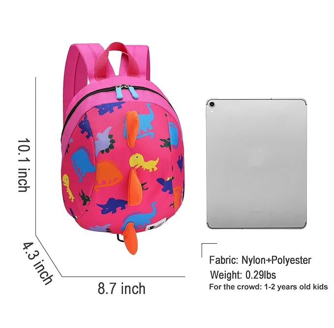 DB Toddler Mini Dinosaur Backpack with Child Leash, Anti Lost Wrist Link for Kids, Safety Harness Back Pack for Baby Boy Girl