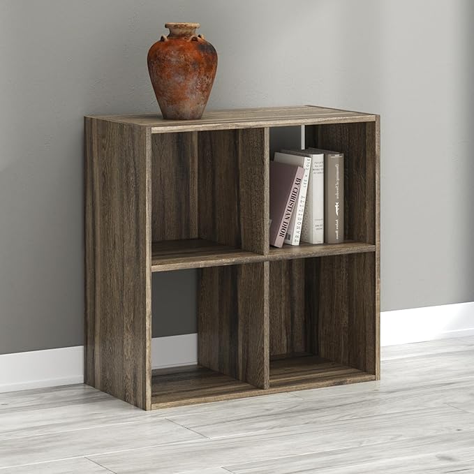 Signature Design by Ashley Shallifer 4 Cube Storage Organizer or Bookcase, Brown