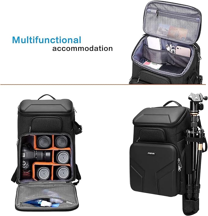 MOSISO Camera Backpack,DSLR/SLR/Mirrorless Photography Waterproof 17.3 inch Camera Bag with Front Hard Shell&Laptop Compartment&Tripod Holder&Rain Cover Compatible with Canon/Nikon/Sony, Space Gray