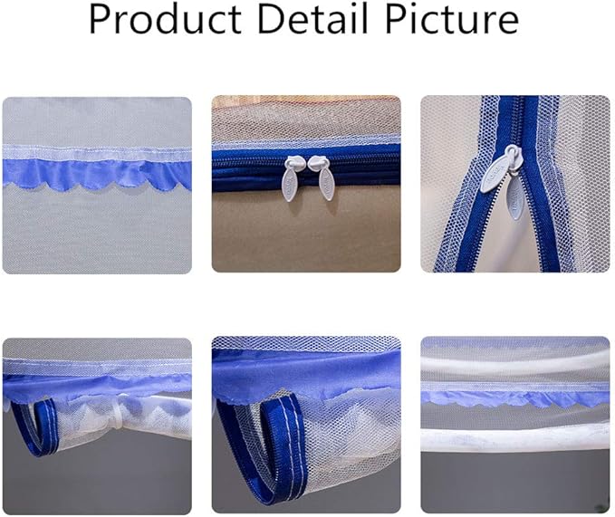 Pop up Mosquito net Double Bed, L75x W40 x H43， Zipper Portable Tent Travel Mosquito net, standalone use, one Click Installation, Suitable for bedrooms, Children's 1M beds, Outdoors, W100*L190*H110 cm