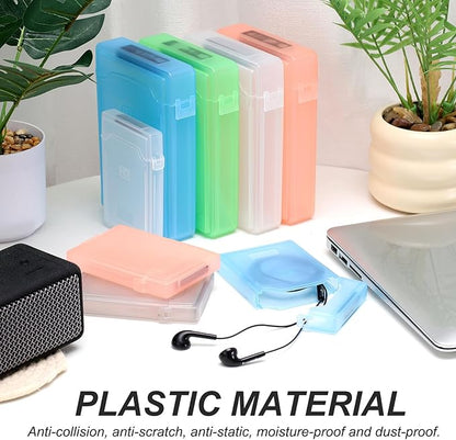 PATIKIL 4.5" x 3.2" Hard Drive Disk Case, 1Set Plastic Hard Disk Storage Box Portable Anti-Static Case for 2.5" External SSD HDD, White/Green/Blue/Orange/Grey