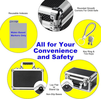 Multi color Card Storage Hard Case, Sports Card Collection Boxes,Trading Cards Cabinet, Card Holder, Toploader Box (Black, Small)