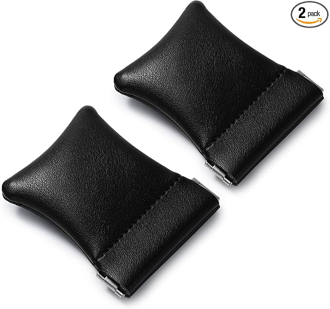 2 Pack PU Leather Slim Engagement Wedding Ring Pouch Leather Jewelry Pouch Christmas,Wedding Party Favor Gift Bag(Black)