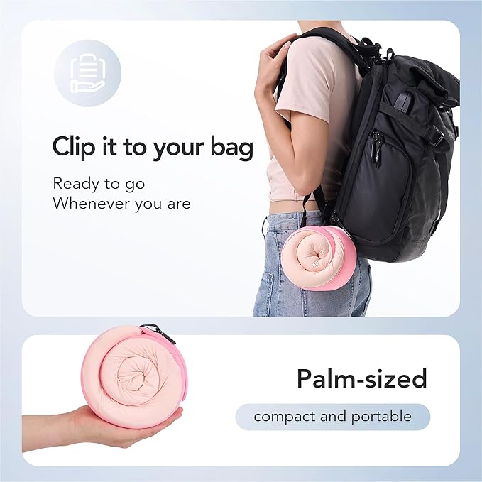 Travel Pillow, 100% Pure Memory Foam Travel Neck Pillow Airplane Neck Support Ergonomic Design for Traveling Suitable for Airplanes,Offices and Cars (Pink)