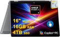 HP OmniBook X Flip Copilot+ AI PC 2-in-1 Laptop | 16" WUXGA Touch (400nits) | AMD 6-core Ryzen AI 5 340 (Up to 50 Tops) | 16GB DDR5 4TB SSD | Backlit 5MP IR Privacy Camera Win11Pro w/DLCA Accessory