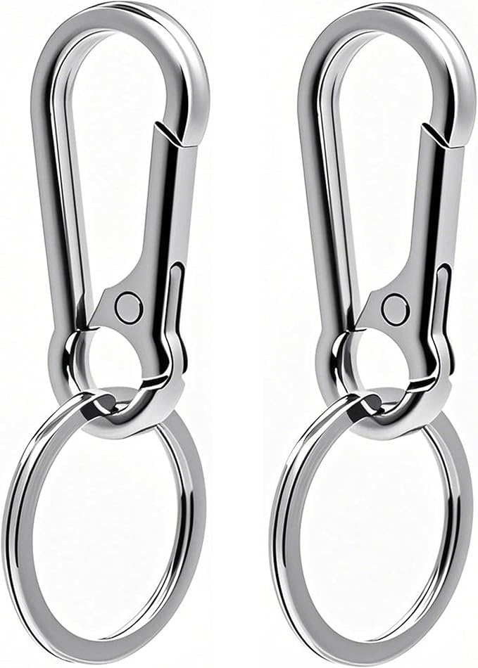 Keychain Keyring Set for Men Women Classic Metal Home Car Key Holder Organizer Portable Carabiner Clip Accessories 2PCS