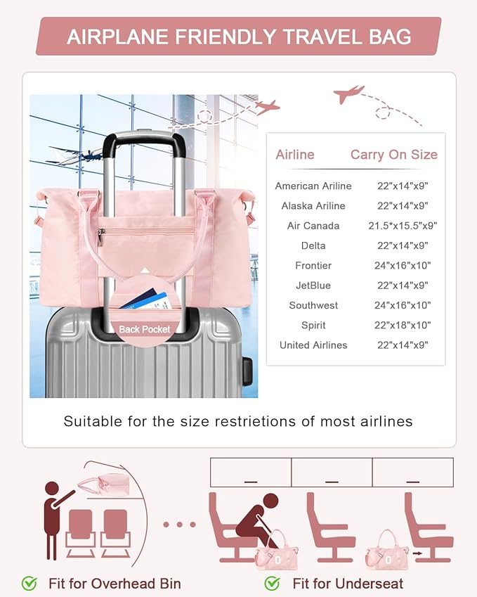 Initial Travel Duffel Bag Sports Gym Bag for Girls Teen Birthday Gifts,Pink Personalized Weekender Bag Carry On Tote Bags for Women Men,Waterproof Overnight Luggage Bag with Trolley Sleeve(Letter O)