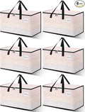 Heavy Duty Moving Bags - Extra Large Packing Bags and Storage Totes, Collapsible and Foldable Option for Moving and Storage, Clear, 125 L - 6 Pack
