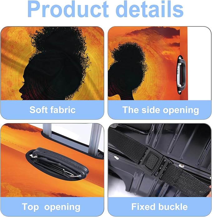 Luggage Cover Washable Suitcase Protector Anti-scratch Suitcase cover Fits 20-34 Inch Luggage (Girl-3, XL(32-34inch suitcase))