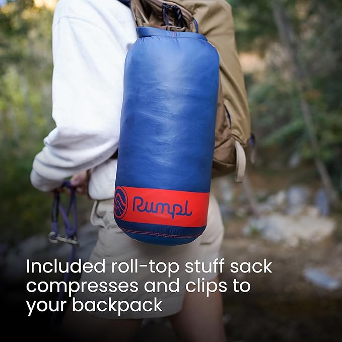 Rumpl Original Puffy Blanket - Warm, Water-Resistant Camping Blanket with 100% Recycled Synthetic Insulation, 52"x75", Original Puffy V2, Black