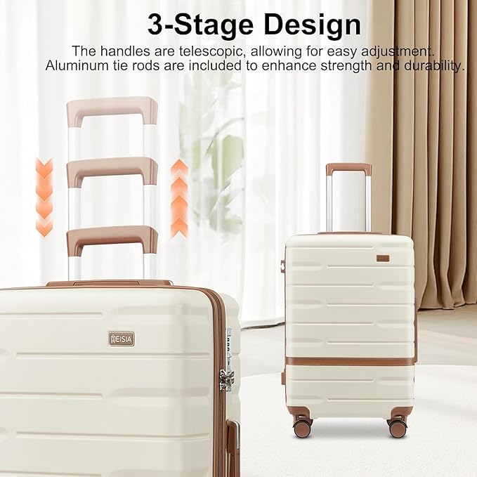 Carry On Luggage Sets,20 Inch Carry-on Suitcase with Spinner Wheels,PC+ABS Lightweight Hardshell with TSA lock,Airline Approved YKK Zippers (gray)